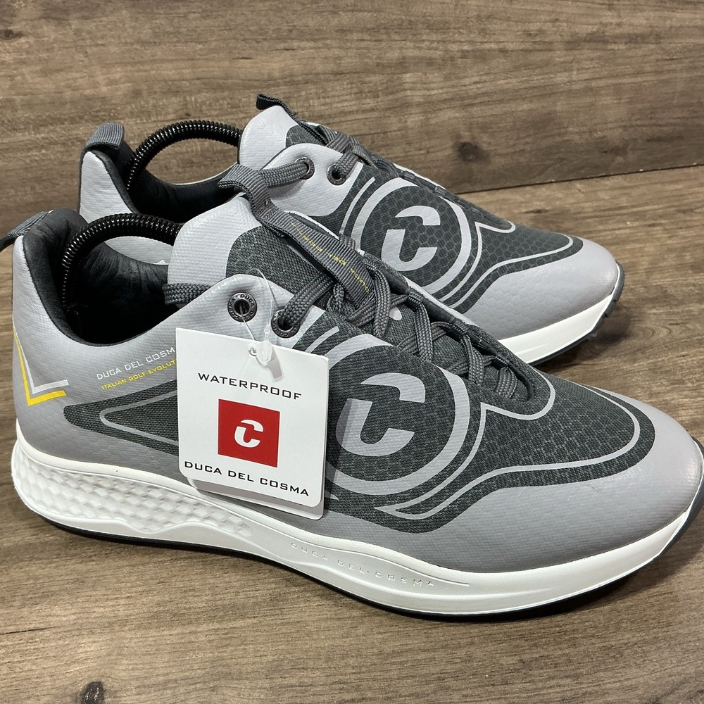 DUCA DEL COSMA Tomcat Italian Golf Shoes Waterproof Light Grey Men's Size 8 M
